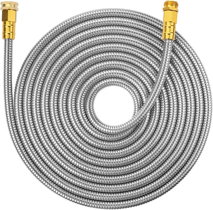 Metal Garden Hose, 3 Feet Stainless Steel, No Kink, Lightweight