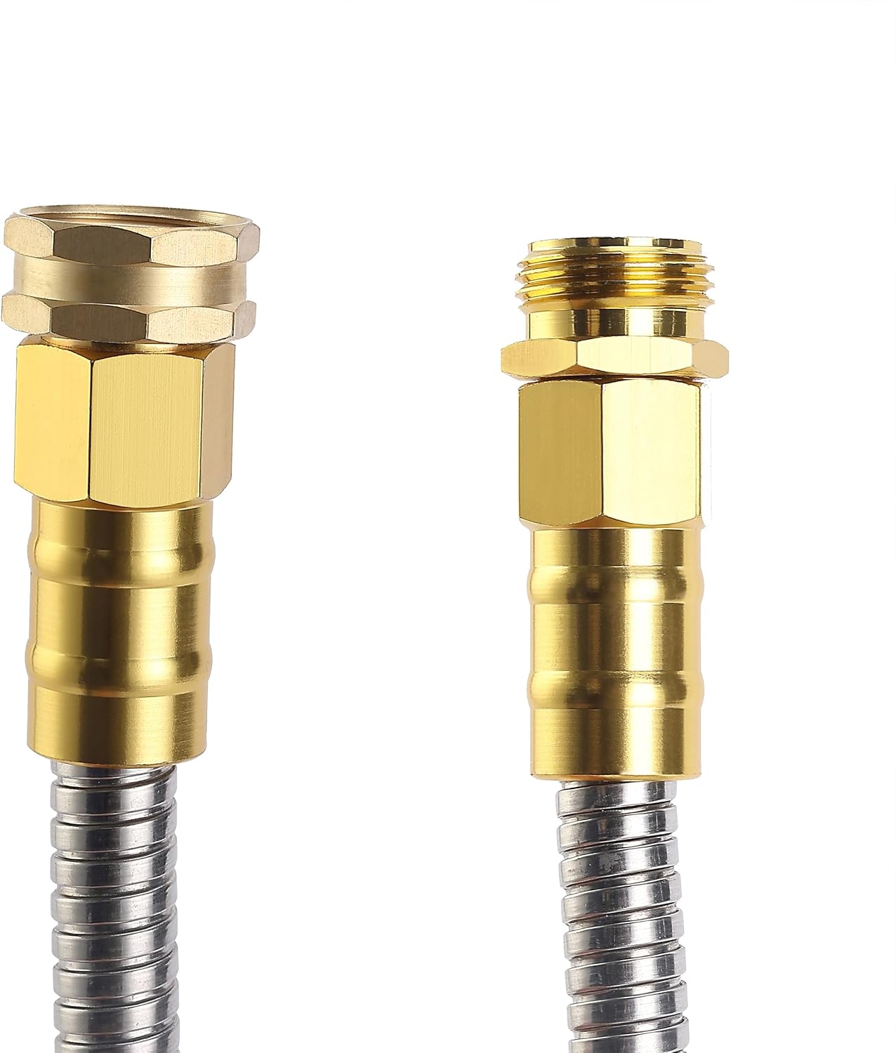 Metal Garden Hose, 3 Feet Stainless Steel, No Kink, Lightweight