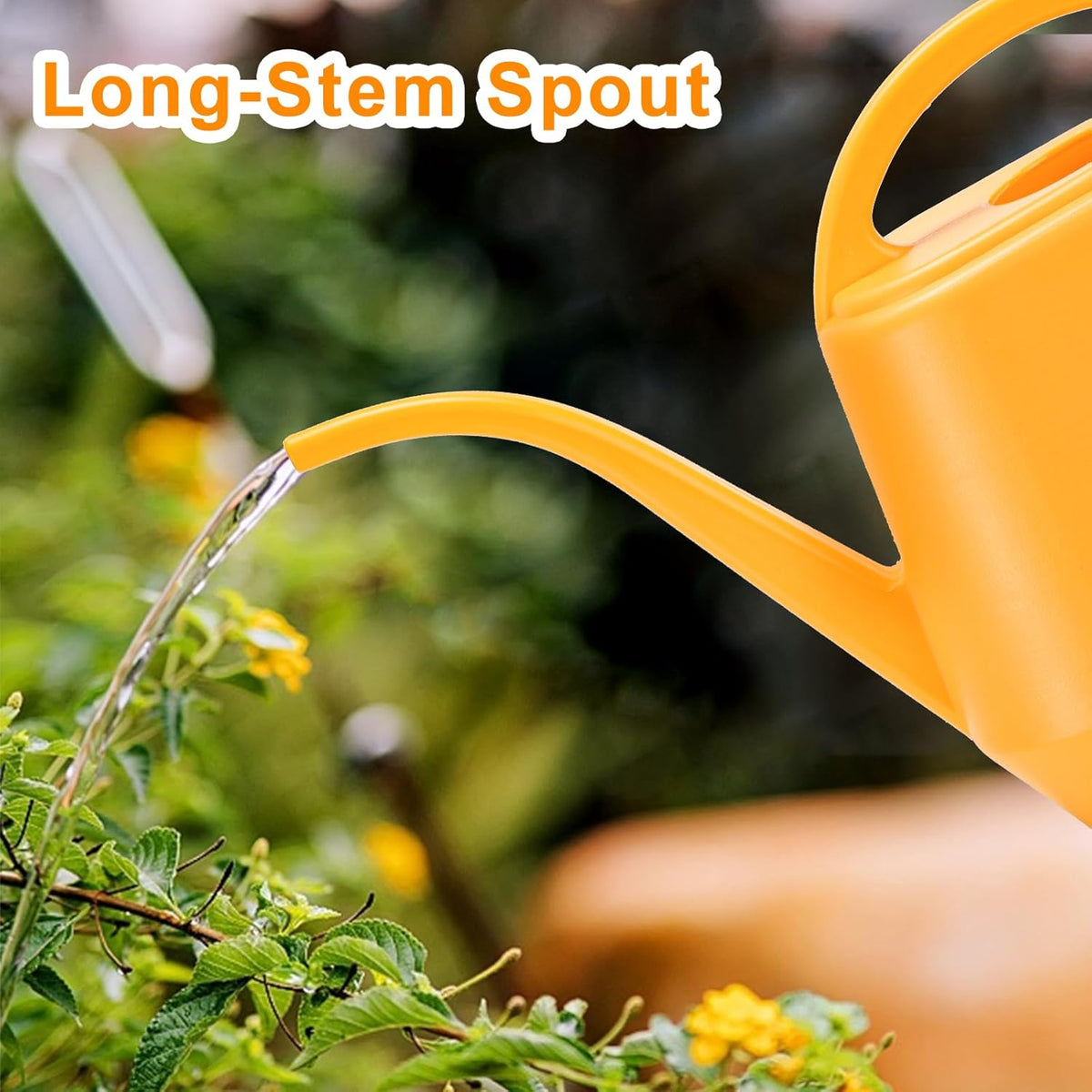 Watering Can, 1/2 Gallon Plastic Watering Cans with Comfortable Handle, Small Garden Watering Cans Long Spout for Indoor Outdoor Watering Plants, Yellow