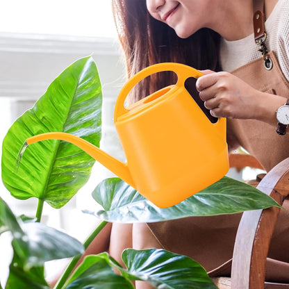 Watering Can, 1/2 Gallon Plastic Watering Cans with Comfortable Handle, Small Garden Watering Cans Long Spout for Indoor Outdoor Watering Plants, Yellow