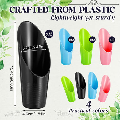 48 Pcs Bonsai Soil Scoops Small Plastic Garden Soil Scoop Set Colorful Small Potting Shovel for Garden Tools