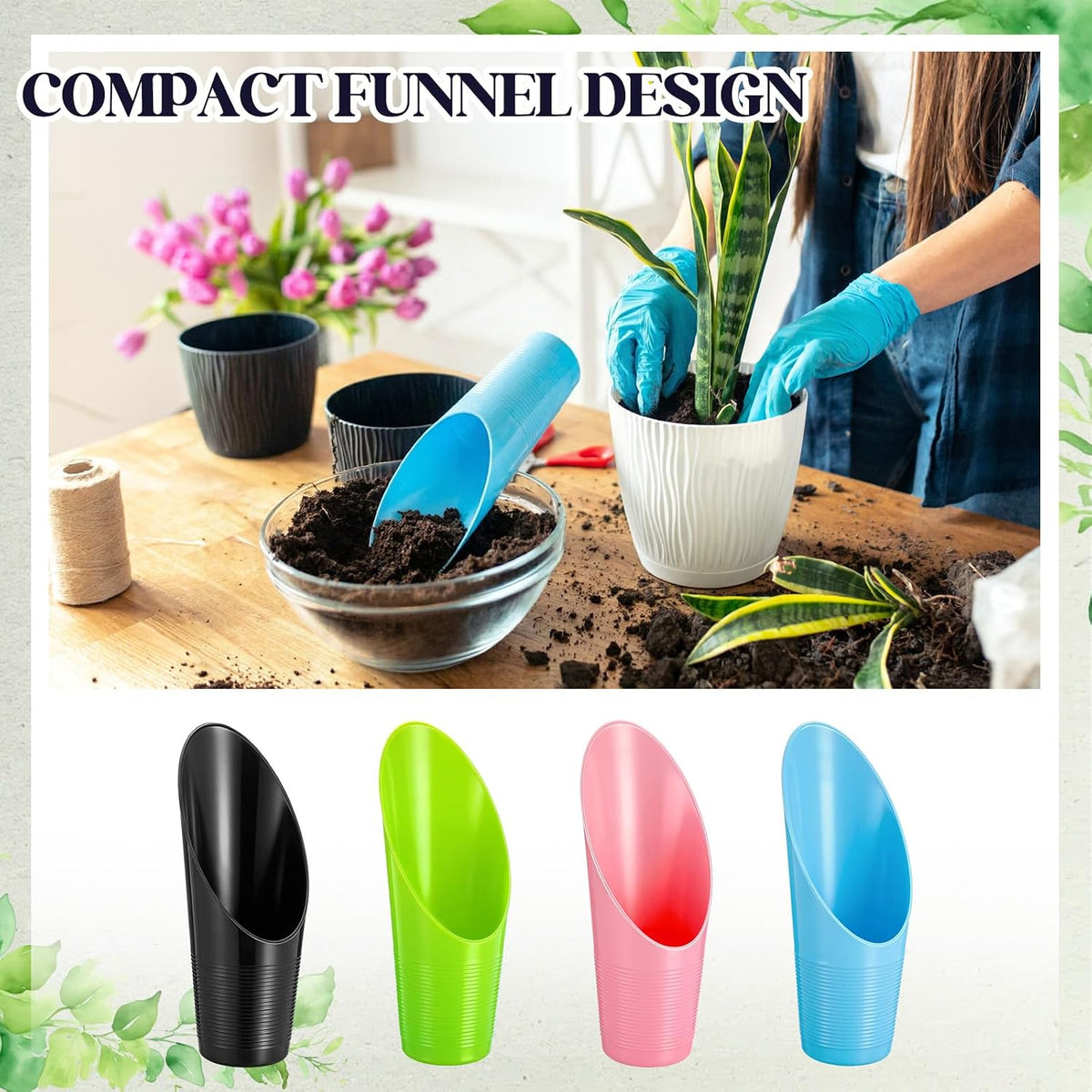 48 Pcs Bonsai Soil Scoops Small Plastic Garden Soil Scoop Set Colorful Small Potting Shovel for Garden Tools