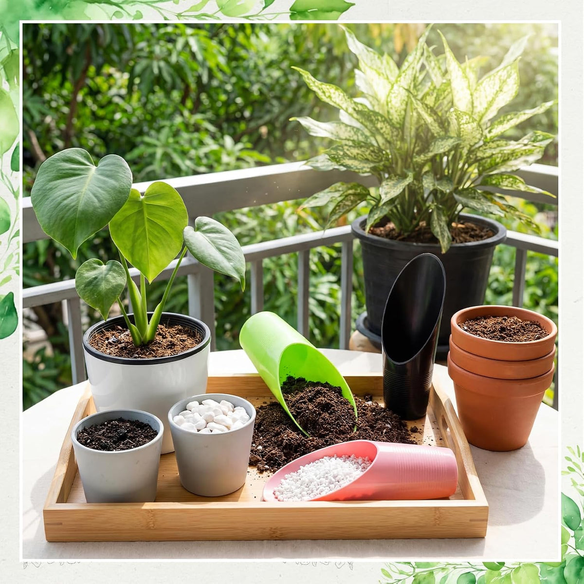 48 Pcs Bonsai Soil Scoops Small Plastic Garden Soil Scoop Set Colorful Small Potting Shovel for Garden Tools