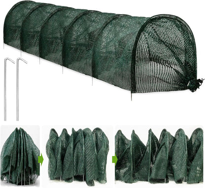 2 in 1 Portable Greenhouse Protection from Sun Heat,Garden Tunnel Shade Net Cover with Quick-Release Technology,Row Covers for Vegetables Plant Cover from Sun (Pack 2)
