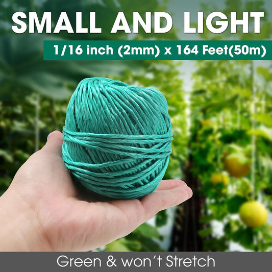 Polypropylene Tomato Twine 164 ft, Garden Plant Ties & Trellis, Green