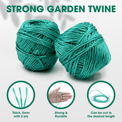 Polypropylene Tomato Twine 164 ft, Garden Plant Ties & Trellis, Green