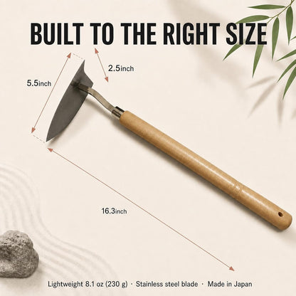 Japanese Triangle Hoe - Stainless Steel Hand Weeding Tool