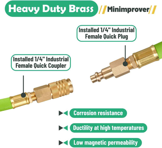 1/4" M NPT to 1/4" M NPT short air hose With Quick Coupler