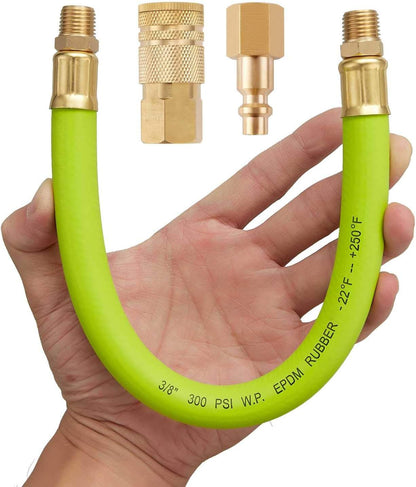 1/4" M NPT to 1/4" M NPT short air hose With Quick Coupler