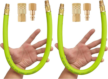 1/4" M NPT to 1/4" M NPT short air hose With Quick Coupler