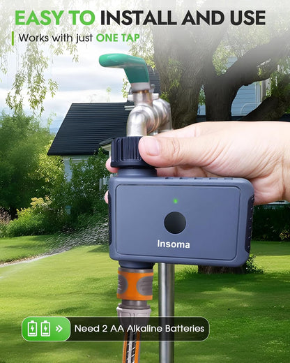 2 Zone Water Timer, Programmable Irrigation Sprinkler Timer for Garden Hose, Outdoor Hose Faucet Timers with Rain Delay/Manual/Auto Modes, IPX5 Waterproof for Drip System & Lawn