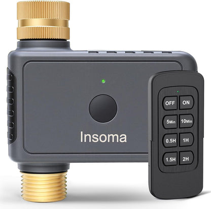 2 Zone Water Timer, Programmable Irrigation Sprinkler Timer for Garden Hose, Outdoor Hose Faucet Timers with Rain Delay/Manual/Auto Modes, IPX5 Waterproof for Drip System & Lawn