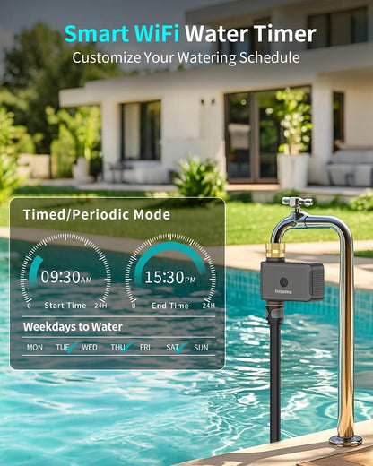 2 Zone Water Timer, Programmable Irrigation Sprinkler Timer for Garden Hose, Outdoor Hose Faucet Timers with Rain Delay/Manual/Auto Modes, IPX5 Waterproof for Drip System & Lawn