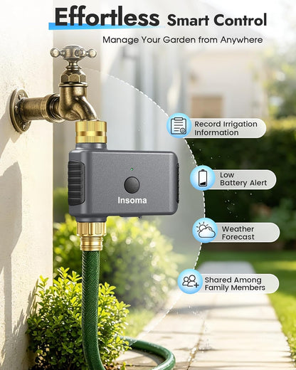 2 Zone Water Timer, Programmable Irrigation Sprinkler Timer for Garden Hose, Outdoor Hose Faucet Timers with Rain Delay/Manual/Auto Modes, IPX5 Waterproof for Drip System & Lawn