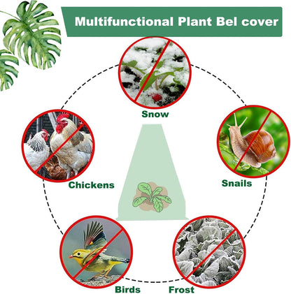 Garden Cloches,20 Pack Reusable Plant Bell Cover,Bell Jar Cloches for Protection Against Sun, Frost, Snails Etc. (Dark Green)