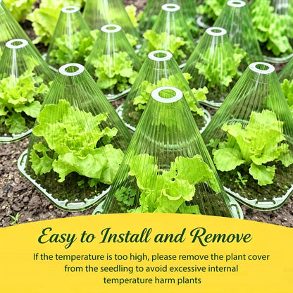 Garden Cloches,20 Pack Reusable Plant Bell Cover,Bell Jar Cloches for Protection Against Sun, Frost, Snails Etc. (Dark Green)