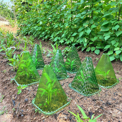 Garden Cloches,20 Pack Reusable Plant Bell Cover,Bell Jar Cloches for Protection Against Sun, Frost, Snails Etc. (Dark Green)