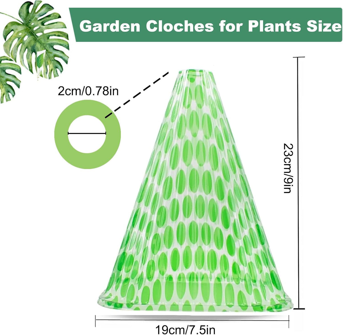 Garden Cloches,20 Pack Reusable Plant Bell Cover,Bell Jar Cloches for Protection Against Sun, Frost, Snails Etc. (Dark Green)
