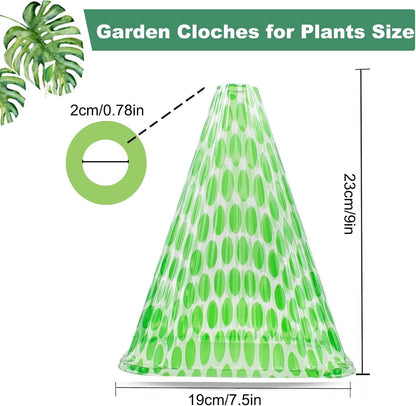 Garden Cloches,20 Pack Reusable Plant Bell Cover,Bell Jar Cloches for Protection Against Sun, Frost, Snails Etc. (Dark Green)