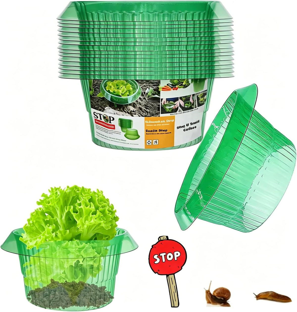 Garden Cloches,20 Pack Reusable Plant Bell Cover,Bell Jar Cloches for Protection Against Sun, Frost, Snails Etc. (Dark Green)