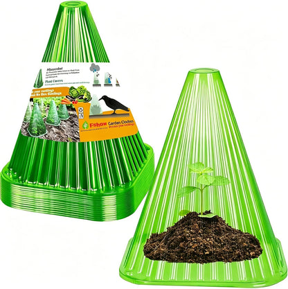 Garden Cloches,20 Pack Reusable Plant Bell Cover,Bell Jar Cloches for Protection Against Sun, Frost, Snails Etc. (Dark Green)