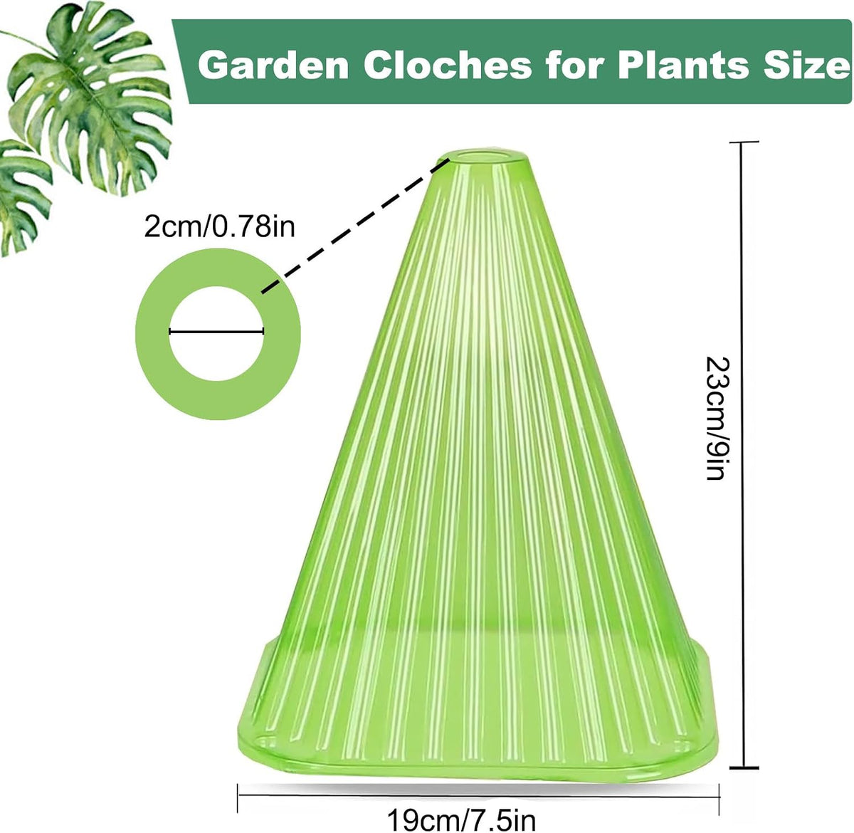 Garden Cloches,20 Pack Reusable Plant Bell Cover,Bell Jar Cloches for Protection Against Sun, Frost, Snails Etc. (Dark Green)
