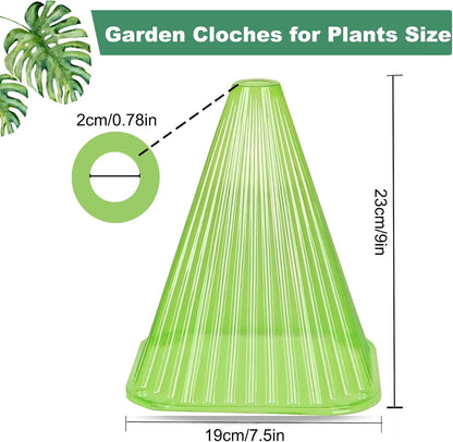 Garden Cloches,20 Pack Reusable Plant Bell Cover,Bell Jar Cloches for Protection Against Sun, Frost, Snails Etc. (Dark Green)