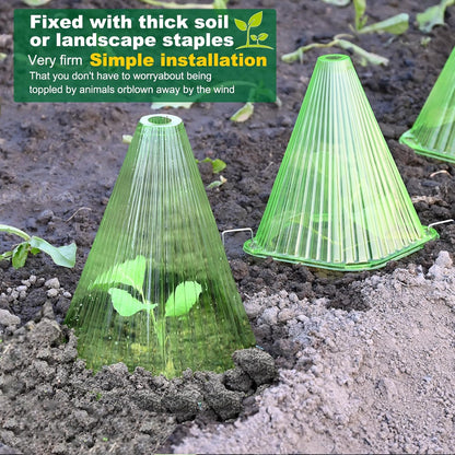 Garden Cloches,20 Pack Reusable Plant Bell Cover,Bell Jar Cloches for Protection Against Sun, Frost, Snails Etc. (Dark Green)