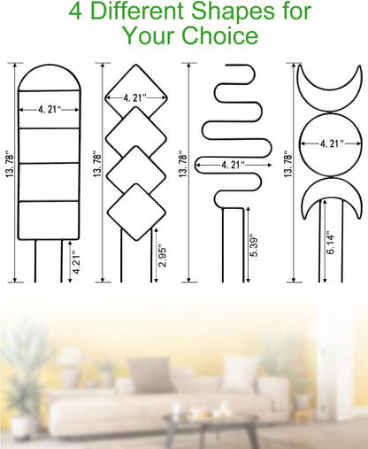 4 Pack Indoor Climbing Plant Trellis, Small Trellis for Potted Plants Outdoor, Metal Garden Trellis Plant Support Trellis with Different Patterns for Vine Ivy Flower (Golden)