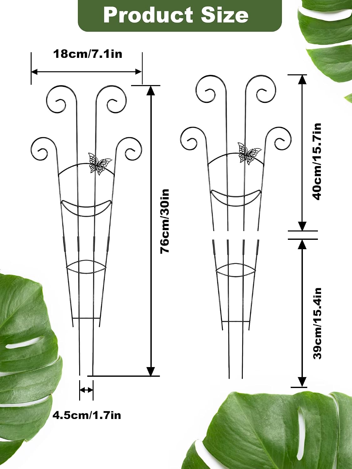 4 Pack Indoor Climbing Plant Trellis, Small Trellis for Potted Plants Outdoor, Metal Garden Trellis Plant Support Trellis with Different Patterns for Vine Ivy Flower (Golden)