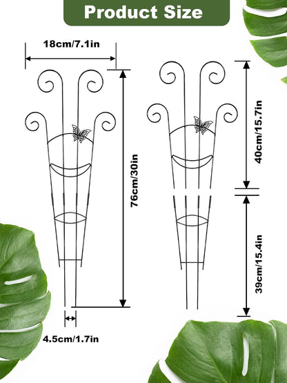 4 Pack Indoor Climbing Plant Trellis, Small Trellis for Potted Plants Outdoor, Metal Garden Trellis Plant Support Trellis with Different Patterns for Vine Ivy Flower (Golden)