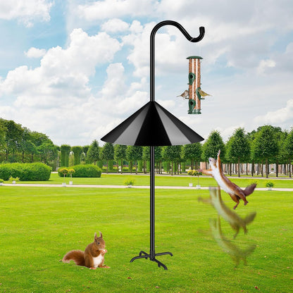76'' Bird Feeder Pole, Heavy Duty Shepherds Hooks for Outdoor with 7-Prong Base, Adjustable Shepherds Hook for Hummingbird Feeder, Lanterns, Plants, Wedding Decor (1 Pack)