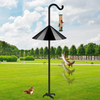 76'' Bird Feeder Pole, Heavy Duty Shepherds Hooks for Outdoor with 7-Prong Base, Adjustable Shepherds Hook for Hummingbird Feeder, Lanterns, Plants, Wedding Decor (1 Pack)