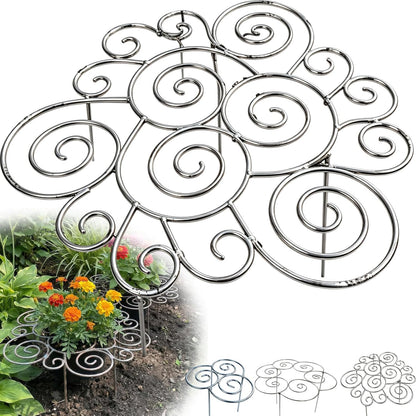 Peony Cages and Supports, Metal Plant Support Ring for Garden, Peonies Cages and Supports, Stackable Houseplant Stake, Dahlia Cage, Outdoor Orchid Clip (L-17.3")