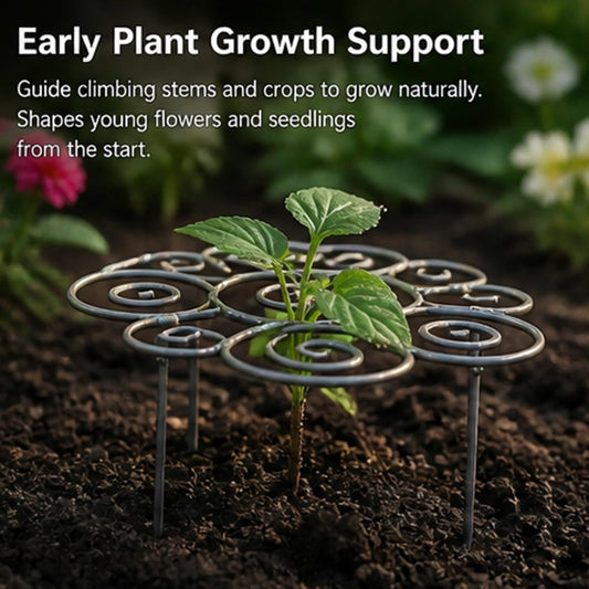 Peony Cages and Supports, Metal Plant Support Ring for Garden, Peonies Cages and Supports, Stackable Houseplant Stake, Dahlia Cage, Outdoor Orchid Clip (L-17.3")