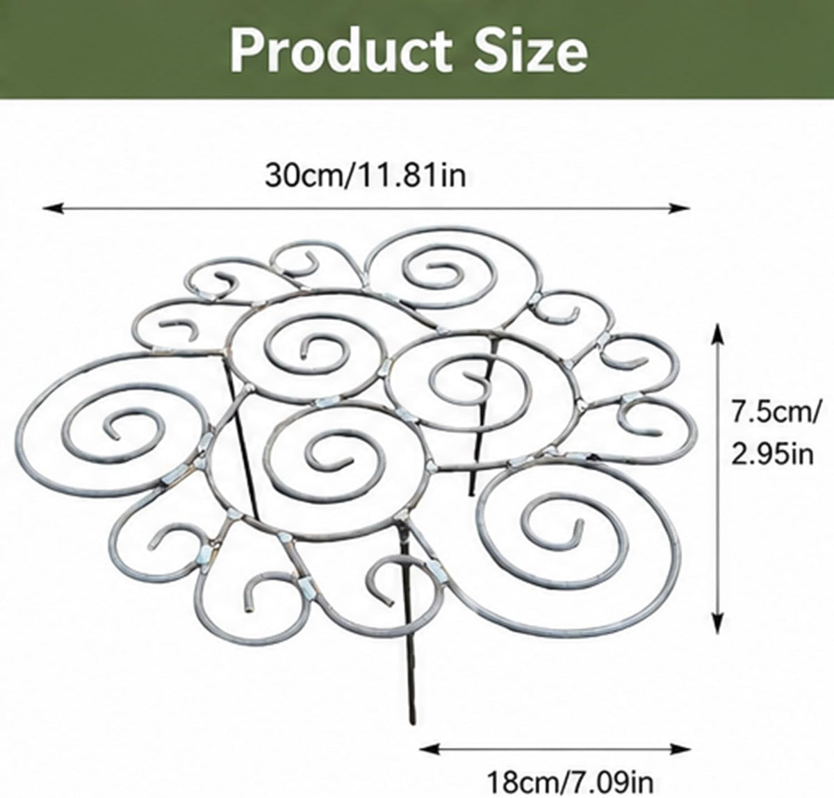 Peony Cages and Supports, Metal Plant Support Ring for Garden, Peonies Cages and Supports, Stackable Houseplant Stake, Dahlia Cage, Outdoor Orchid Clip (L-17.3")