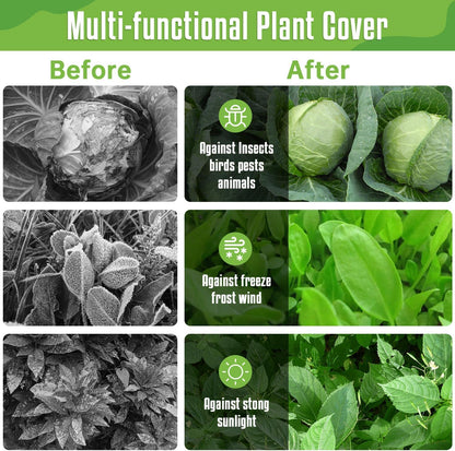 Plant Covers Freeze Protection, 10Ft x 33Ft 0.95 oz/yd² Floating Row Cover for Outdoor Plants, Garden Fabric Cover for Winter, Frost Cloth Freeze Protection Cover