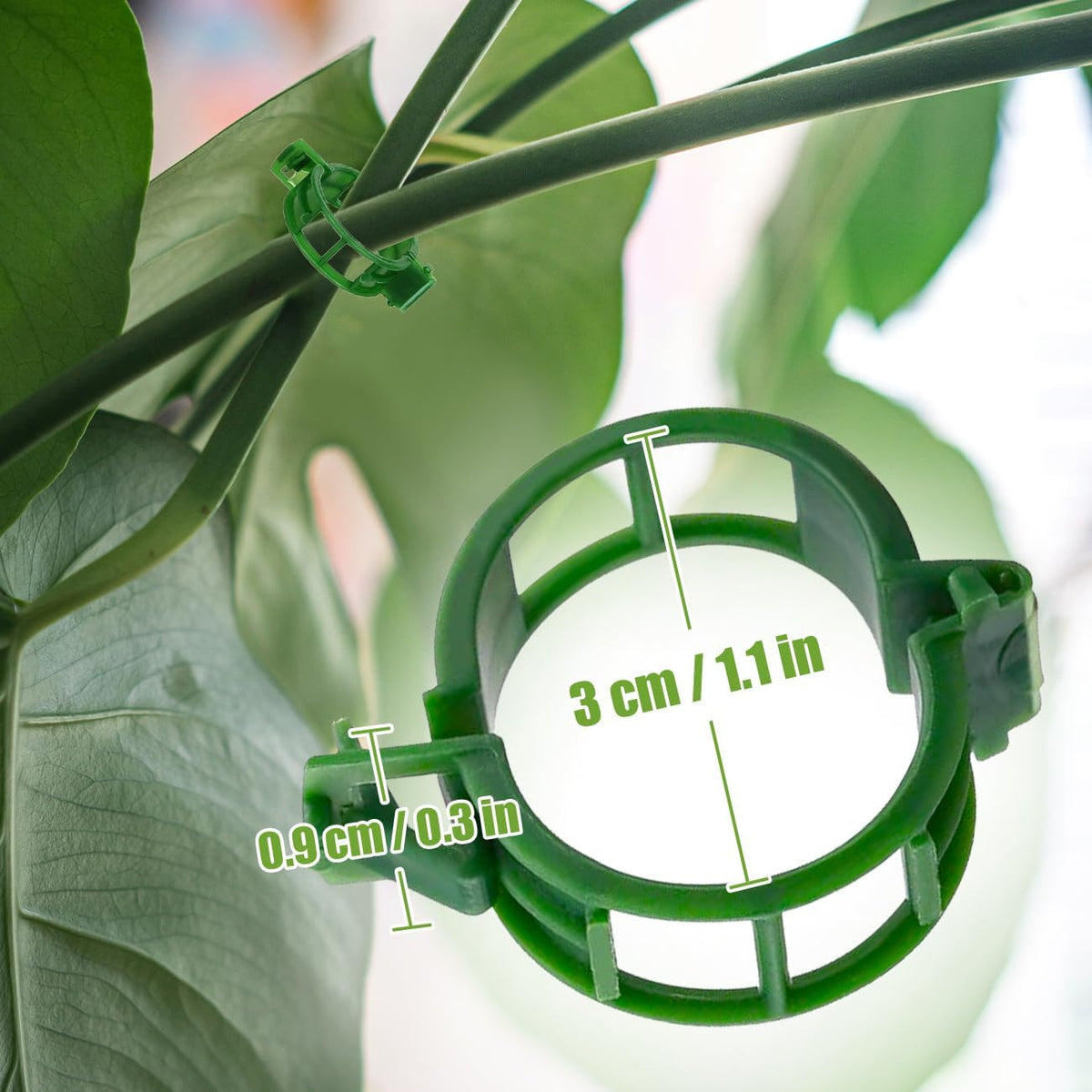 100 Pcs Secured Plastic Plant Clip Reusable Tomato Trellis Clips 2026 Upgrade Plant Fixing Clips for Climbing Plants (Green)