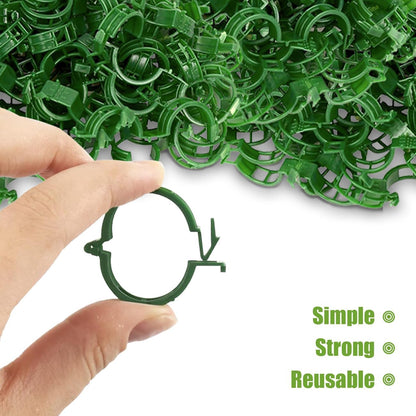 100 Pcs Secured Plastic Plant Clip Reusable Tomato Trellis Clips 2026 Upgrade Plant Fixing Clips for Climbing Plants (Green)
