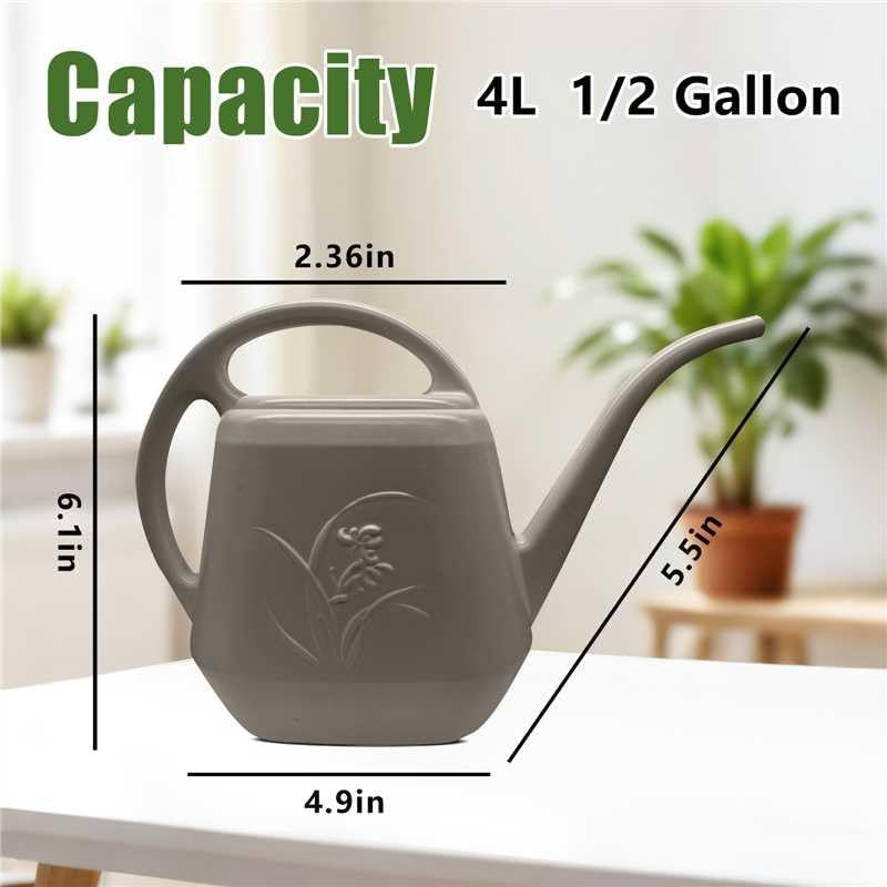 Plant Watering Can - 1 Gallon - Green - with Long Spout for Indoor and Outdoor Plant Garden
