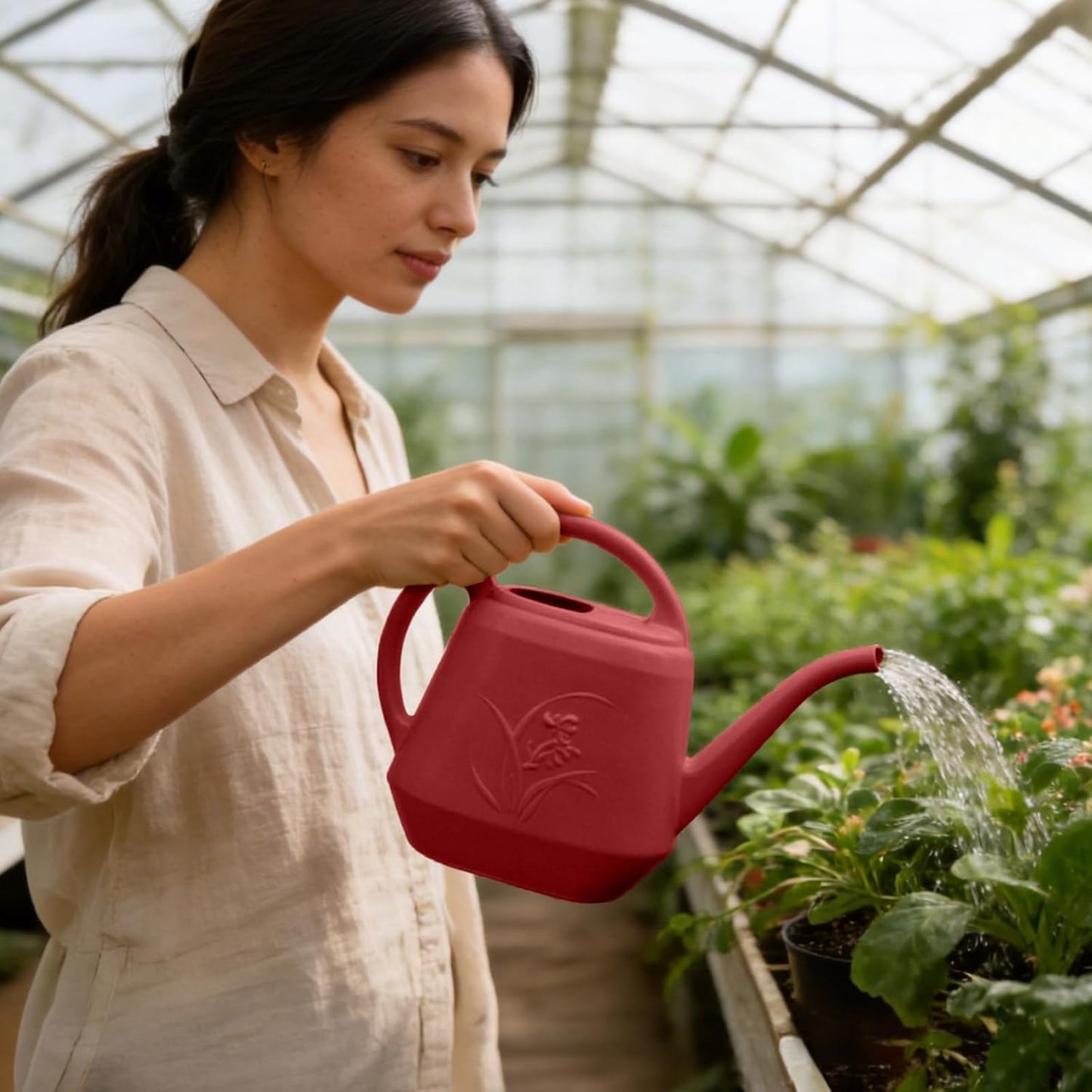 Plant Watering Can - 1 Gallon - Green - with Long Spout for Indoor and Outdoor Plant Garden