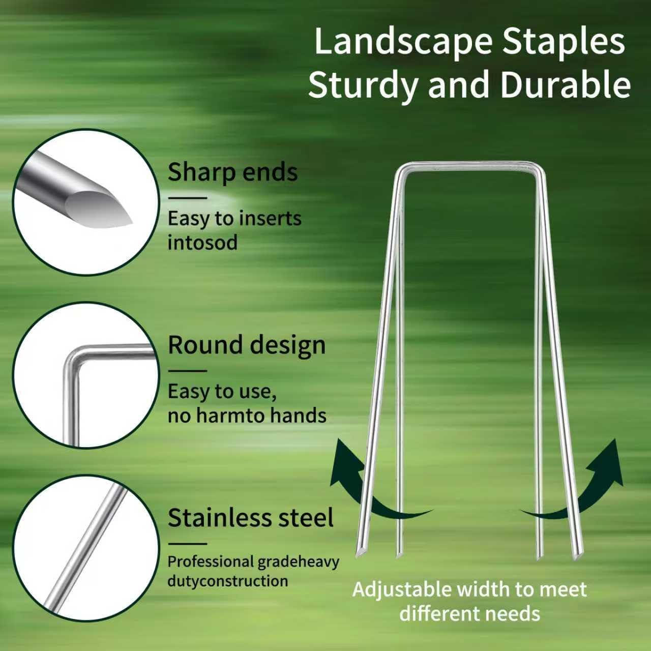 57 Pack 4 Inch Galvanized U-Shaped Garden Stakes Landscape Staples, 12 Gauge Heavy Duty Tent Stakes Ground Yard Lawn Pins for Landscaping, Weed Barrier Fabric, Fencing, Outdoor Decor