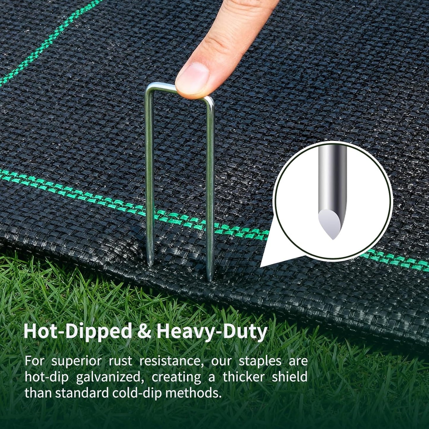 57 Pack 4 Inch Galvanized U-Shaped Garden Stakes Landscape Staples, 12 Gauge Heavy Duty Tent Stakes Ground Yard Lawn Pins for Landscaping, Weed Barrier Fabric, Fencing, Outdoor Decor