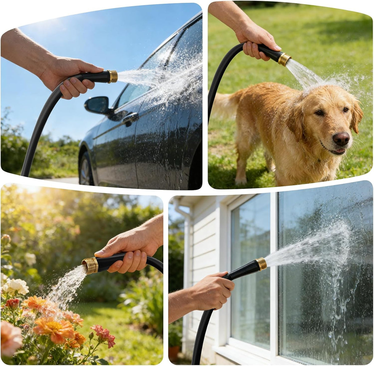 Garden Hose 100FT, Non-Expanding Water Hose Ultra Lightweight