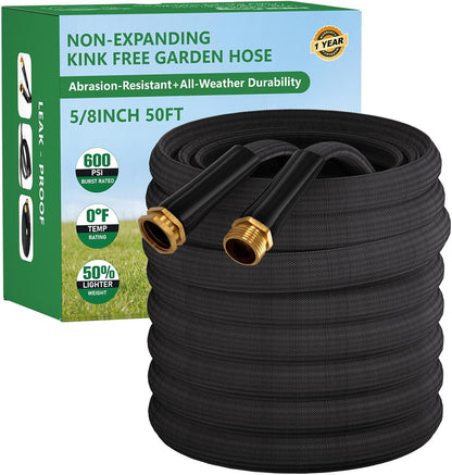 Garden Hose 100FT, Non-Expanding Water Hose Ultra Lightweight