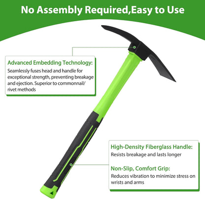 15inch Gardening Pick Durable and Comfortable Handle Garden Tool for Flower Work