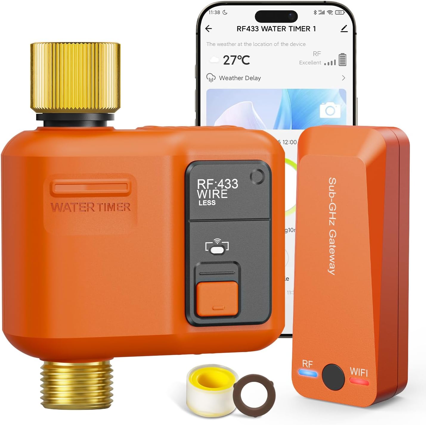 WiFi Sprinkler Timer, Smart Water Timer for Garden Hose Irrigation