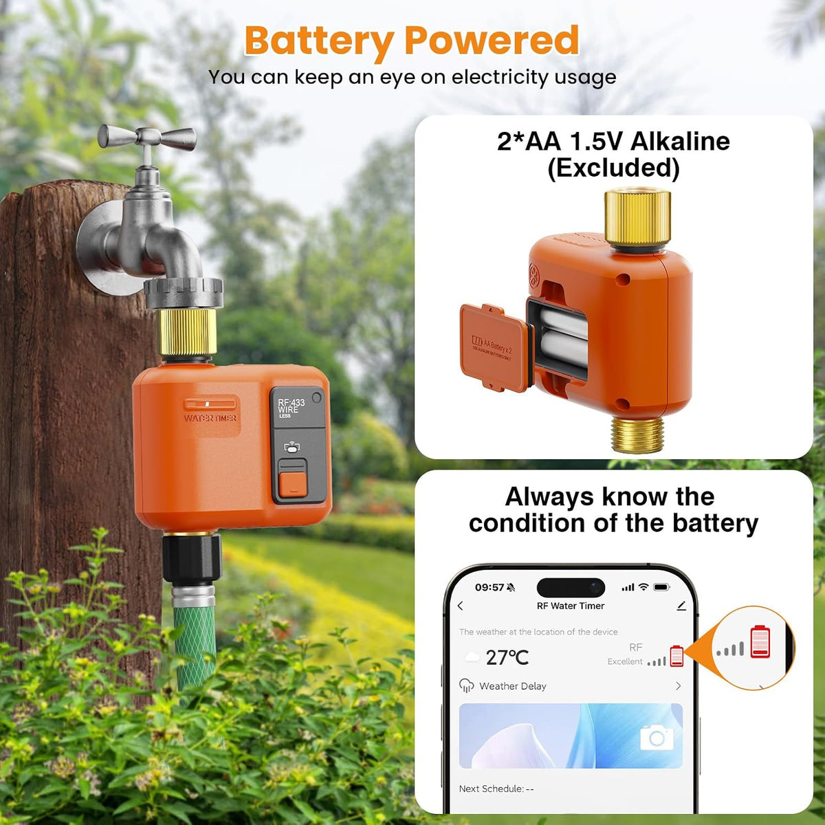 WiFi Sprinkler Timer, Smart Water Timer for Garden Hose Irrigation