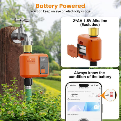 WiFi Sprinkler Timer, Smart Water Timer for Garden Hose Irrigation