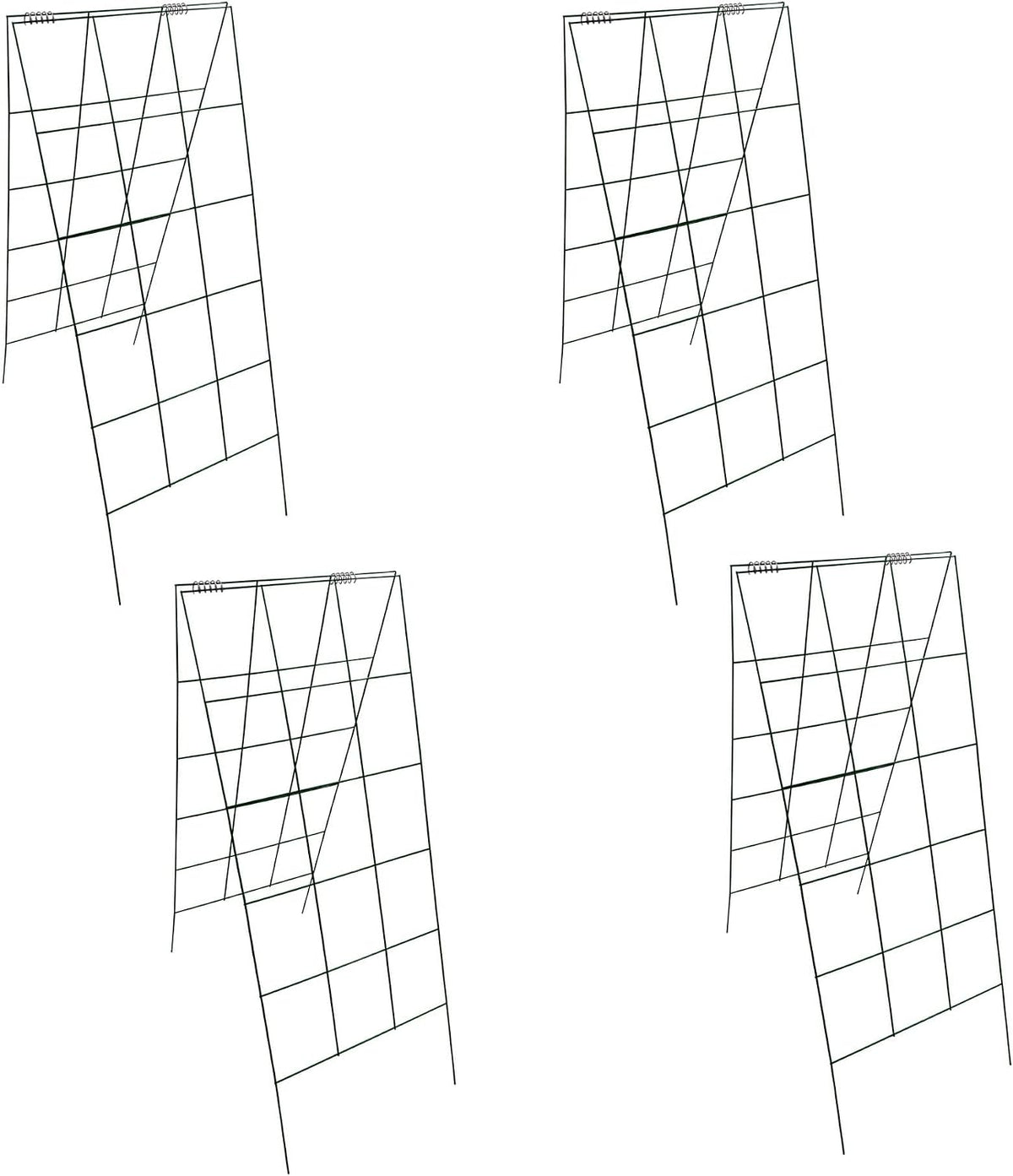 4Pack Green Garden Cucumber Trellis 46” x 18” A-Frame Folding for Climbing Plant Vegetables Flowers with Clips and Cable Ties